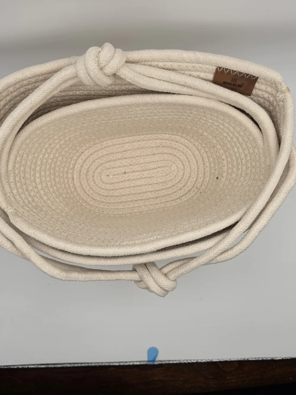 Iceblue HD Neutral Cream Rope 2 Baby Basket Organizers
